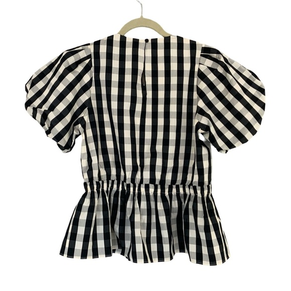 Tanya Taylor Chelsey Cotton-Silk Gingham Peplum Top M NWOT - Picture 3 of 5